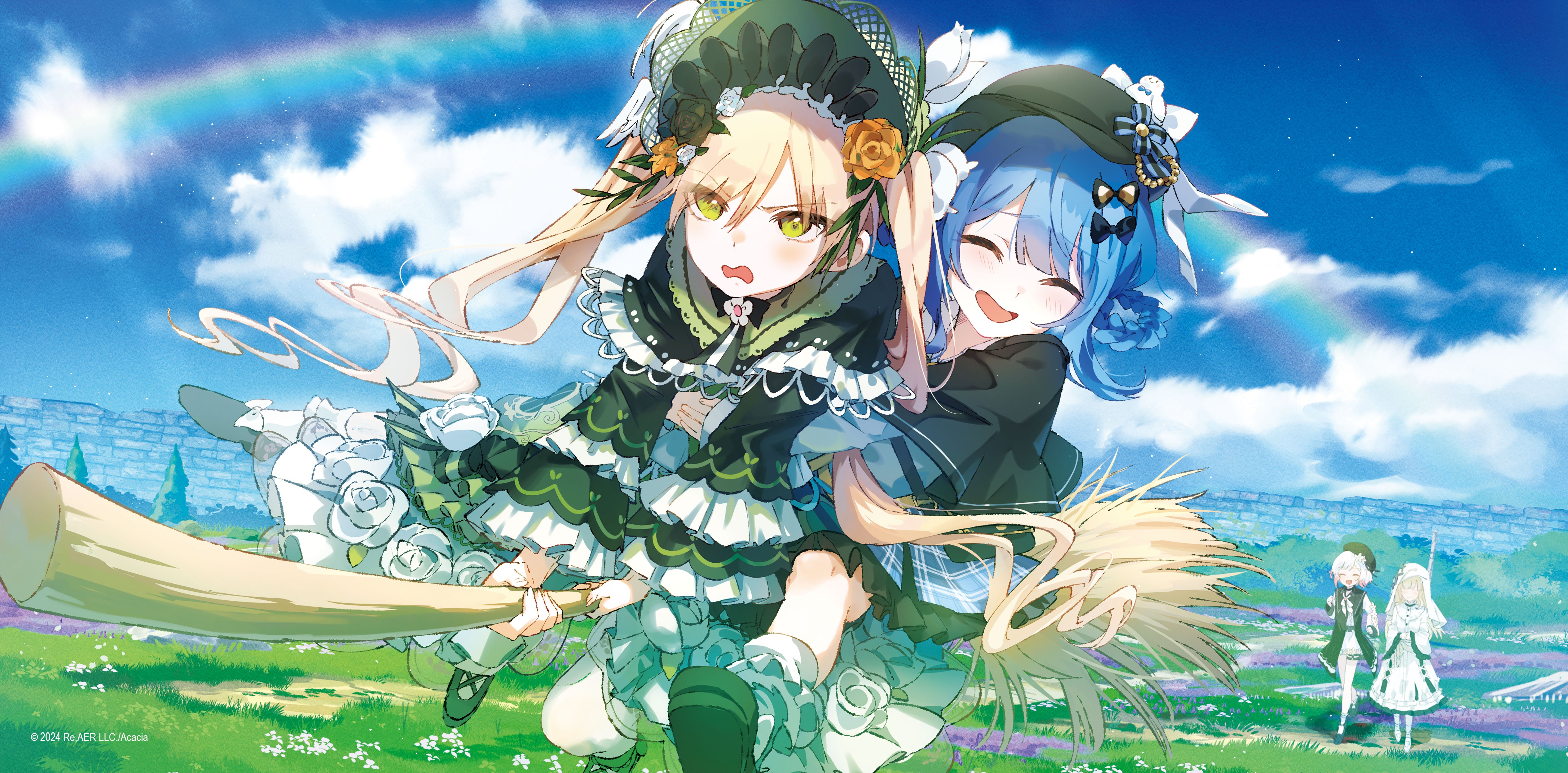 ポスター/ハンナ&シェリー(ほうきで空を飛ぶシーン)/魔法少女ノ魔女