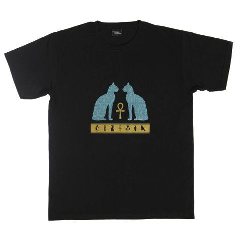 【British Museum】ユニセックスTシャツ サイズ:L【Egyptian Cat】