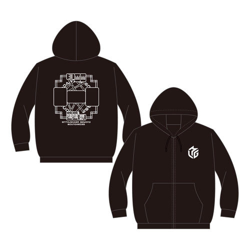 フルジップパーカー Mリーグ 字牌刻子 EC限定「白」 XL