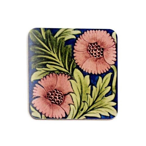 【V&A_O】ウィリアム・デ・モーガン タイルデザインコースター(ピンク)