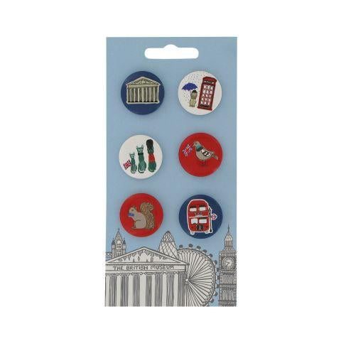 【British Museum】ボタンバッジ6個セット(ロンドン)
