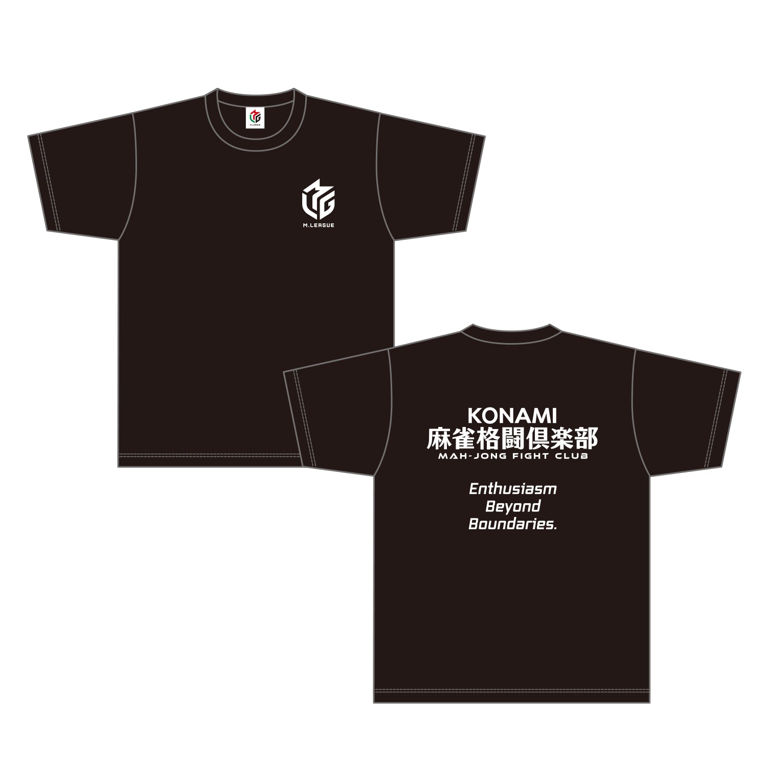 バックロゴスローガンTシャツ Mリーグ KONAMI麻雀格闘倶楽部 L