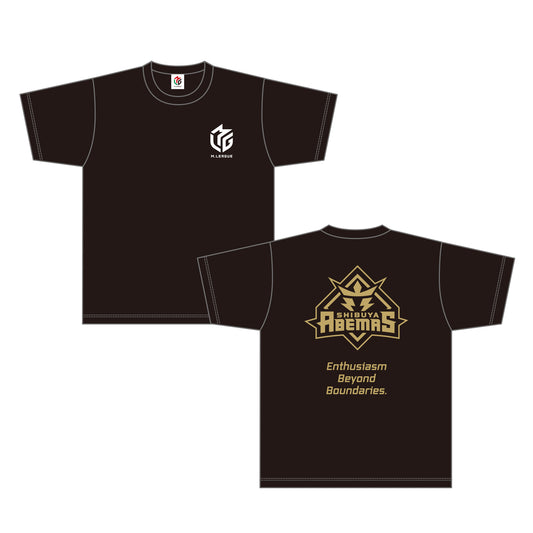 バックロゴスローガンTシャツ Mリーグ 渋谷ABEMAS XL