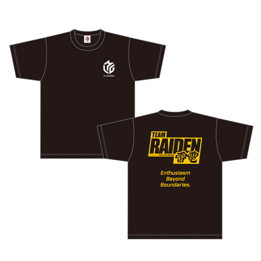 バックロゴスローガンTシャツ Mリーグ TEAM RAIDEN/雷電 L