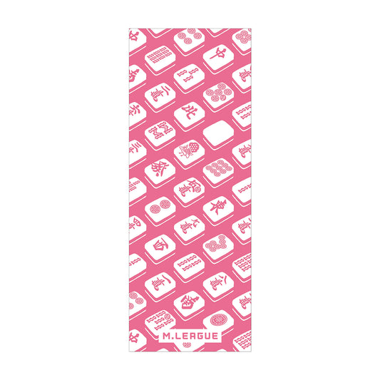 手ぬぐい Mリーグ 【牌ならべ】 白×桃