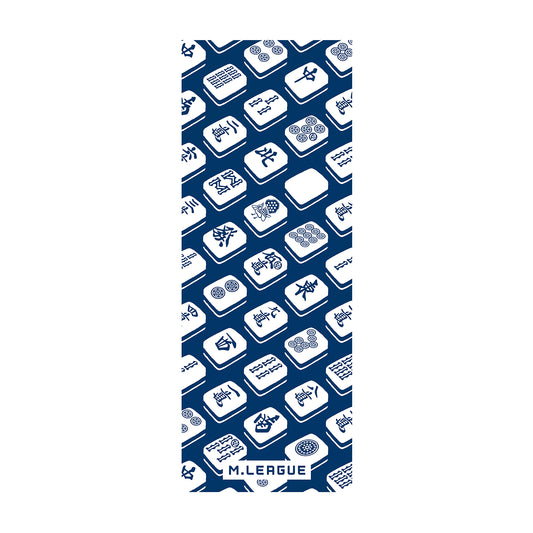 手ぬぐい Mリーグ 【牌ならべ】 白×紺