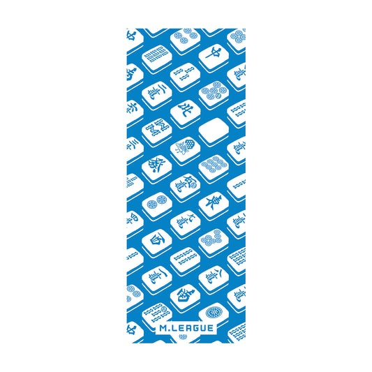 手ぬぐい Mリーグ 【牌ならべ】 白×水色
