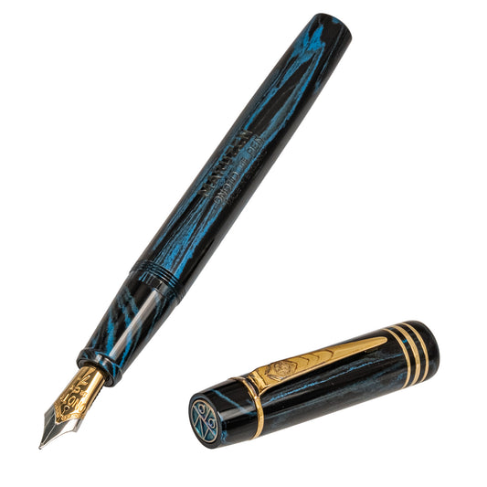 丸善 155周年記念 ONOTO マグナヘリテージ 万年筆 B ペン先:18金7号 ナイトブルー