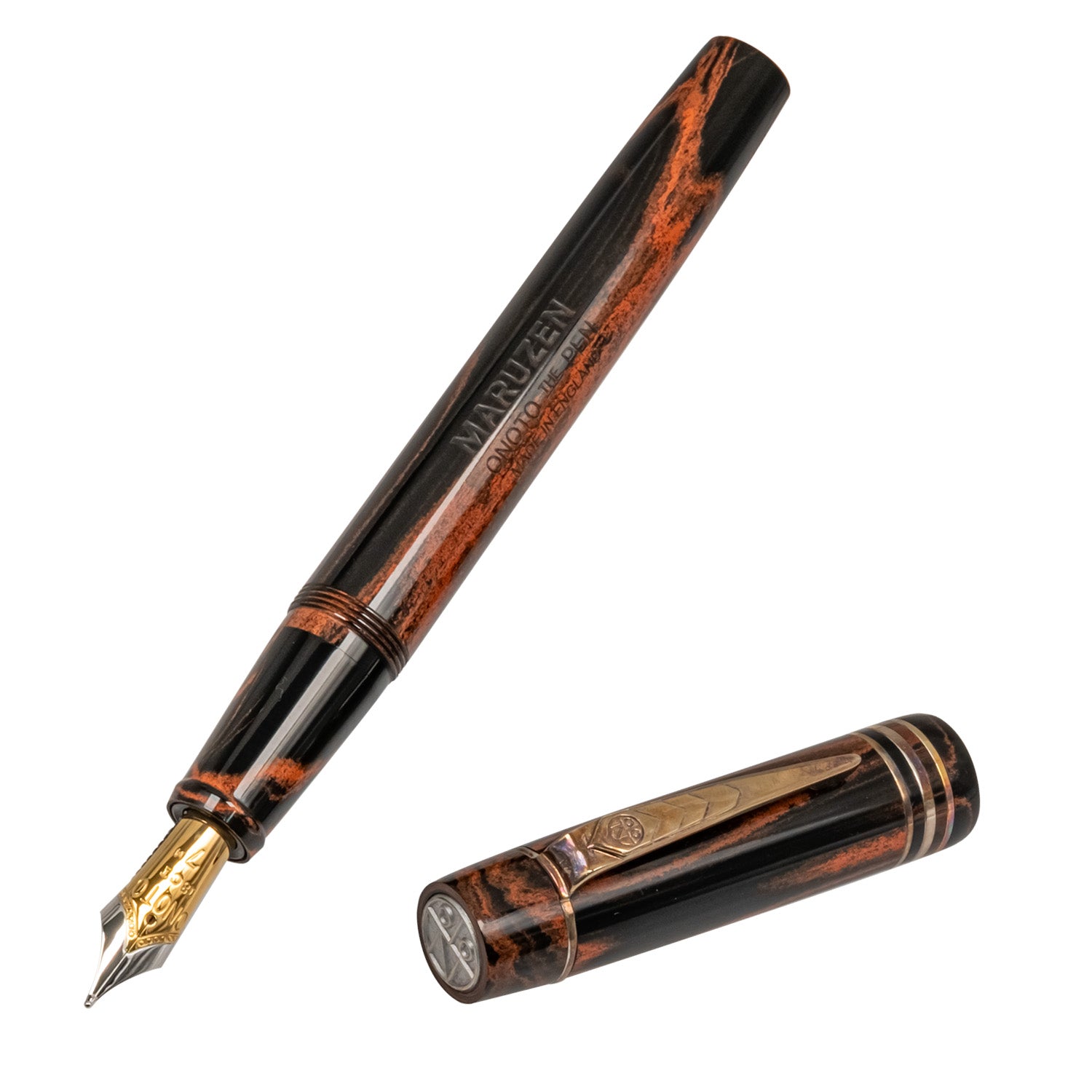 丸善 155周年記念 ONOTO マグナヘリテージ 万年筆 M ペン先:18金7号 マホガニー