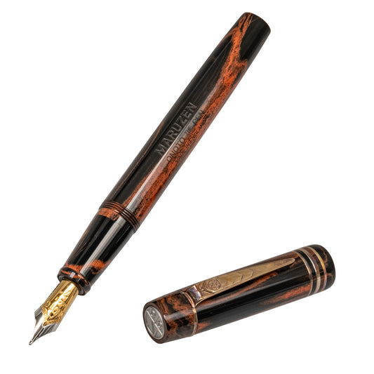 丸善 155周年記念 ONOTO マグナヘリテージ 万年筆 M ペン先:18金7号 マホガニー