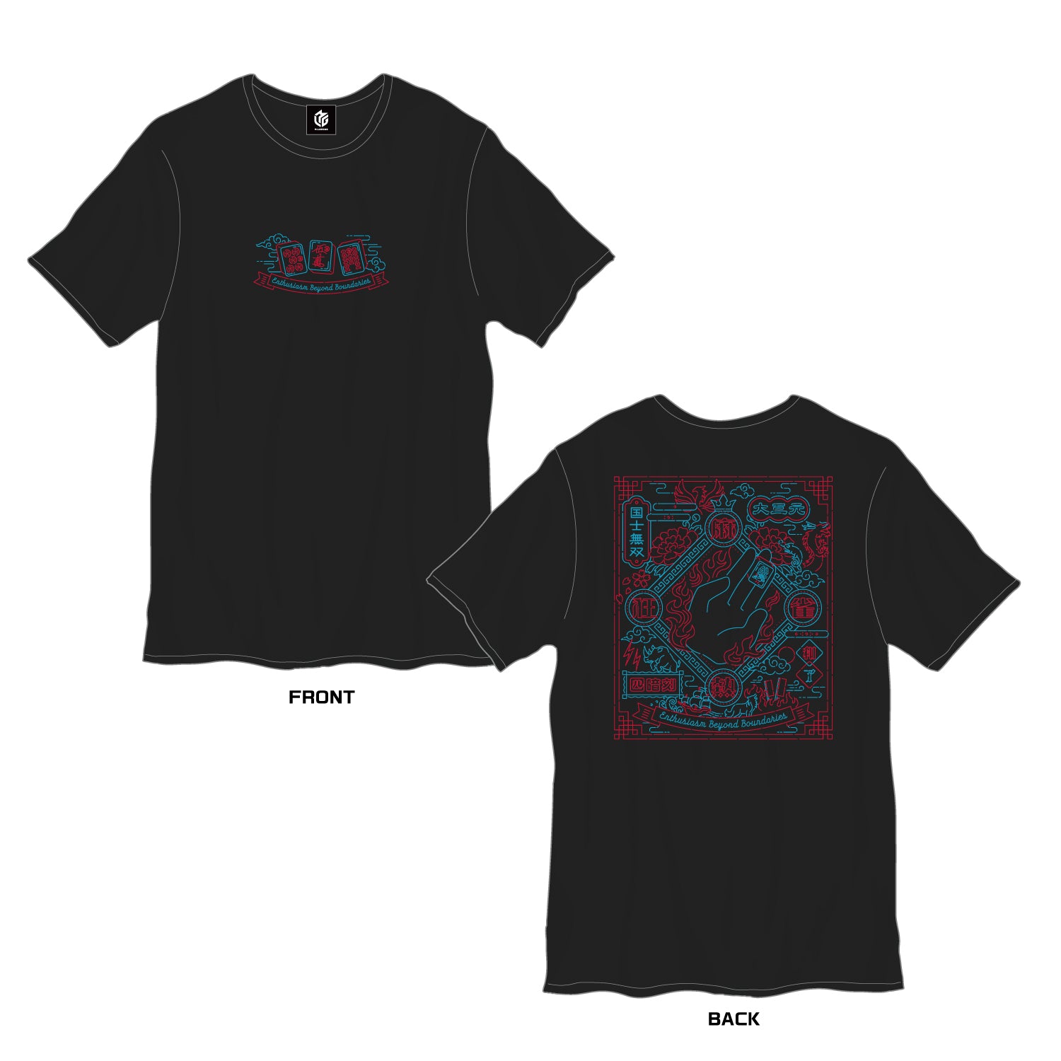 中華ネオンTシャツ Mリーグ 麻雀熱狂 L