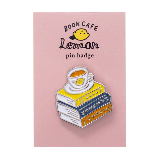 BOOK　CAFE　LEMONピンバッチ　本