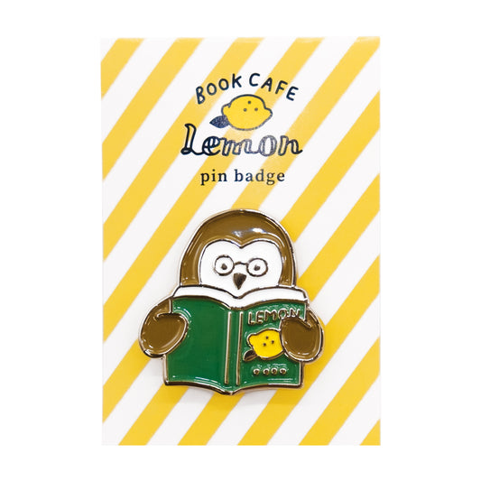 BOOK　CAFE　LEMONピンバッチ　ふくろう