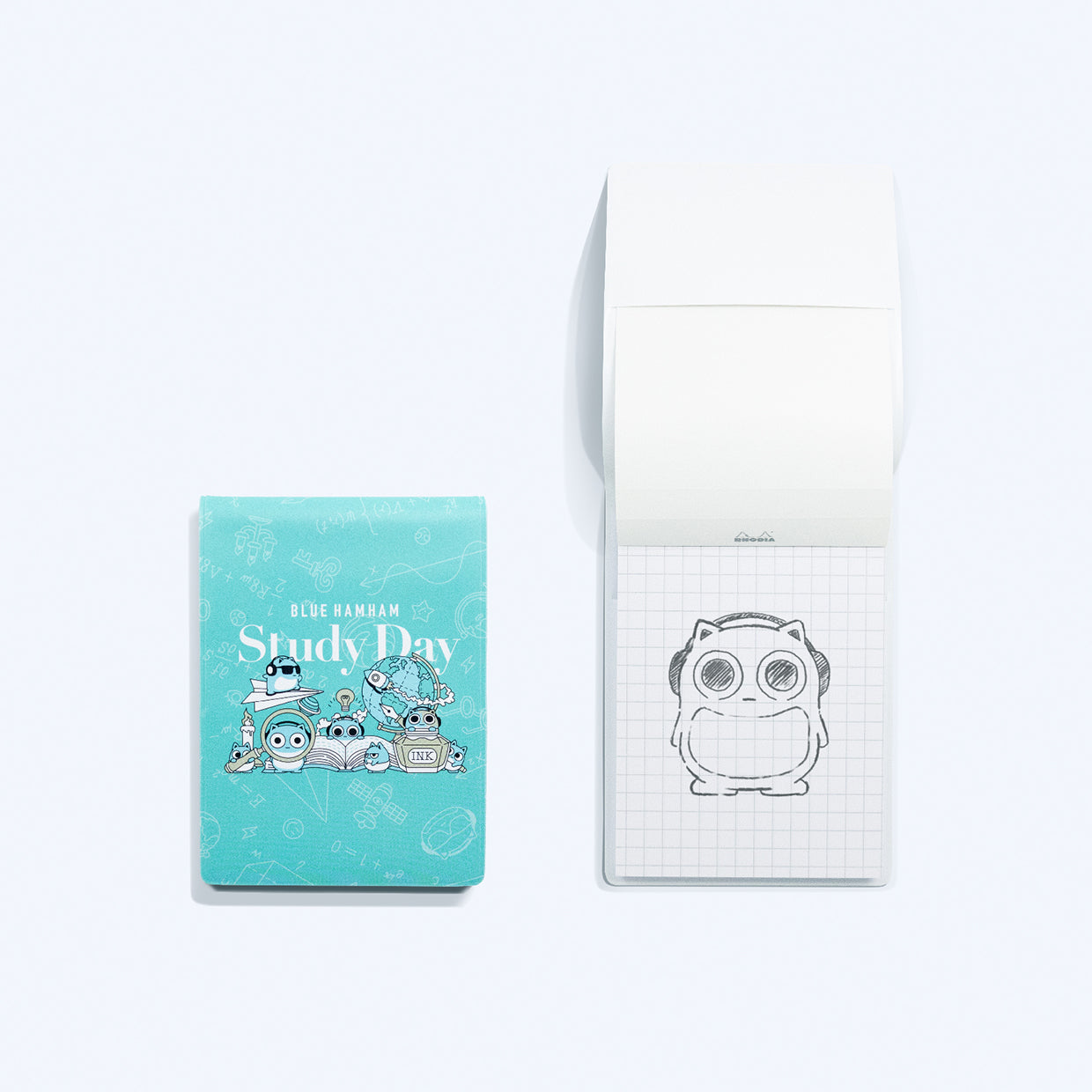 BLUE HAMHAM StudyDay RHODIA メモ帳 No.11 カバー付き