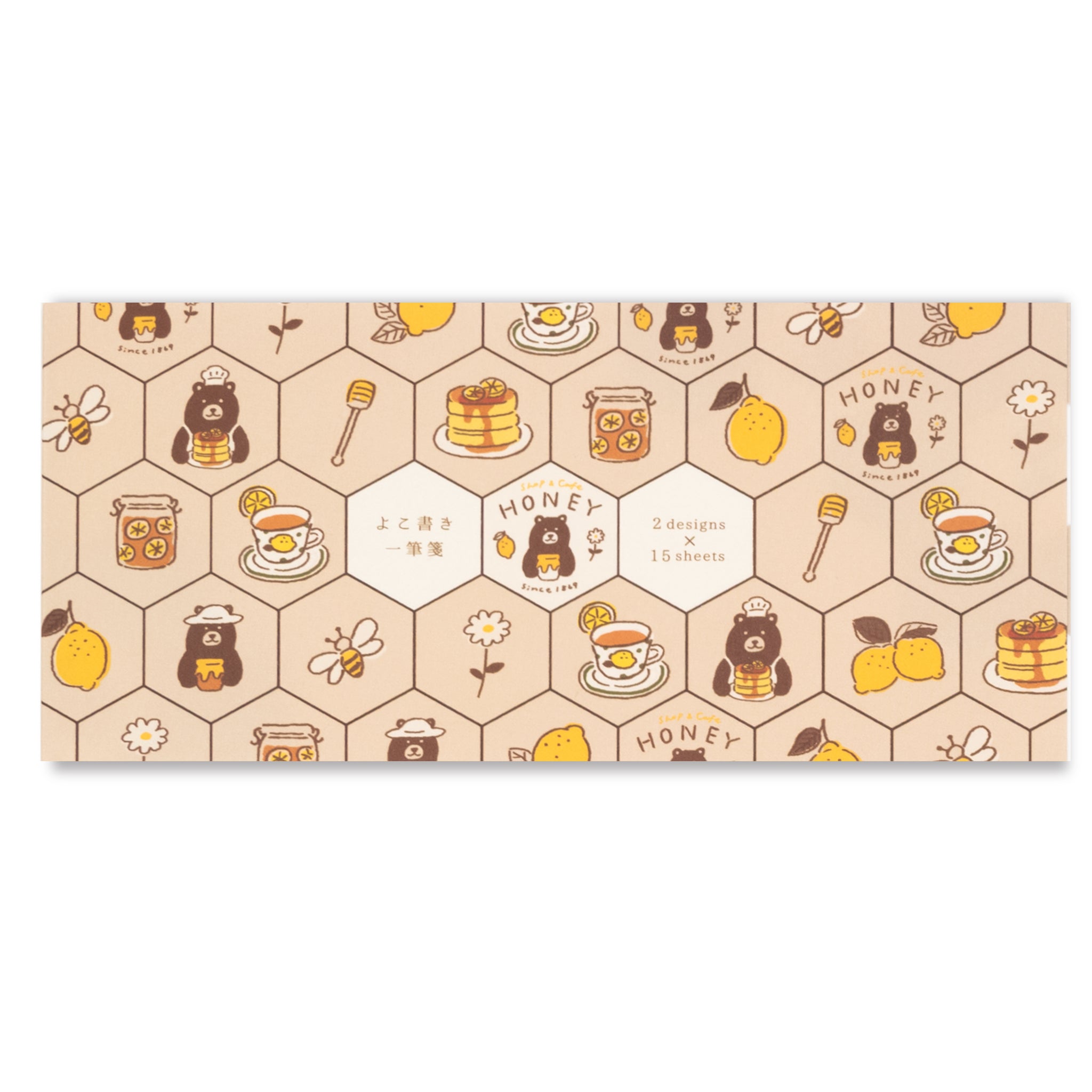 MJオリジナル shop&cafe HONEY よこ書き一筆箋 はちみつレモン