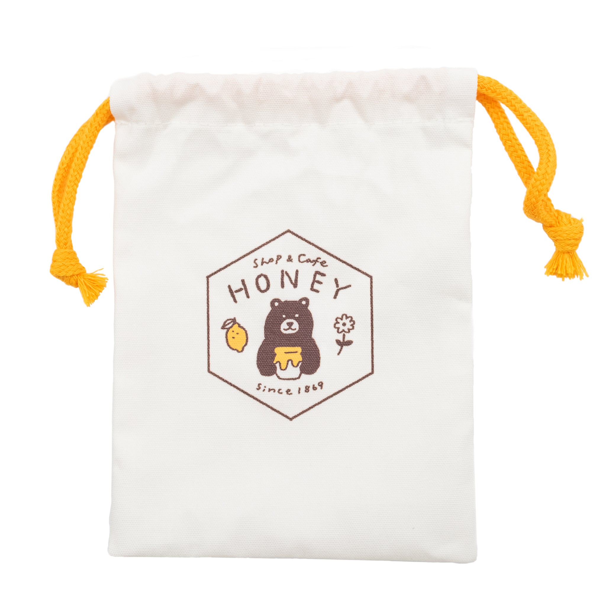 MJオリジナル shop&cafe HONEY 巾着 ロゴ