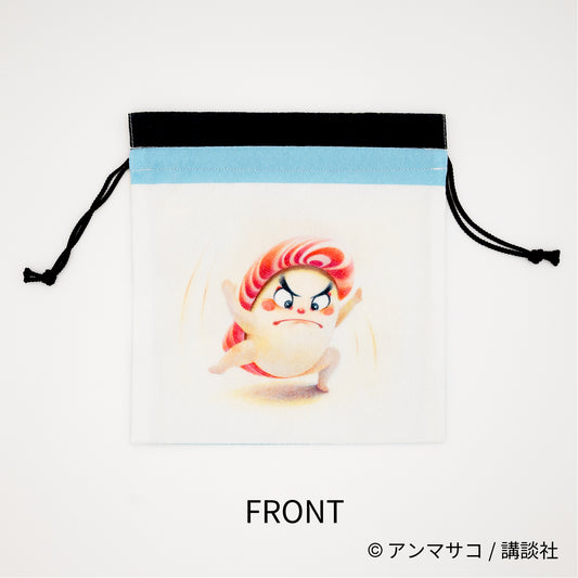 EHONS ちりめん巾着M アンマサコ 「どすこいすしずもう」 おおとろやま