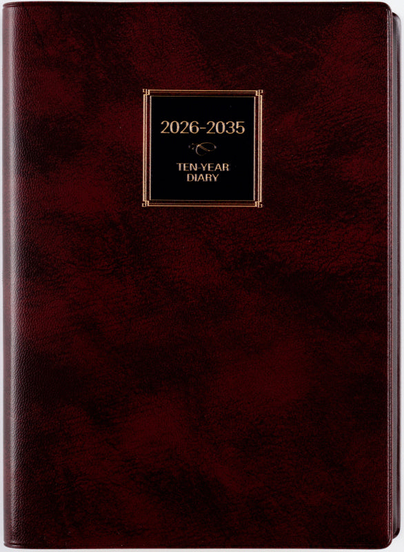 10年卓上日誌 2026年版1月始まり手帳 A5 連用・10年連用 茶