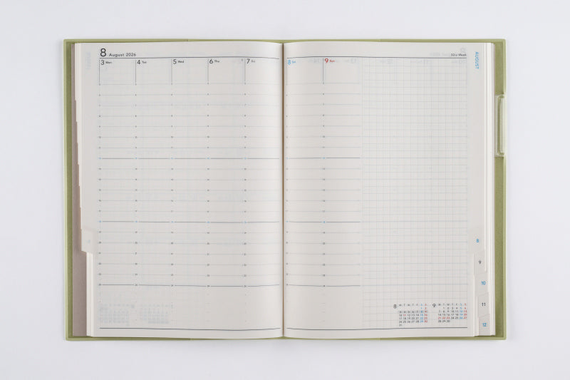 torinco (トリンコ) 11 2026年版1月始まり手帳 A5 ウィークリー・バーティカル式 セージグリーン