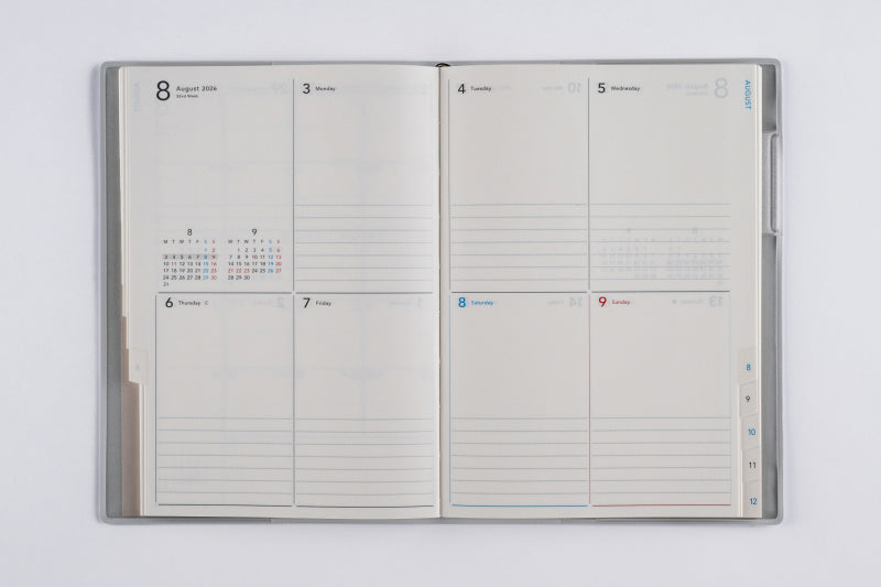 torinco (トリンコ) 8 2026年版1月始まり手帳 B6 ウィークリー・週間ブロック式 クリアブルー