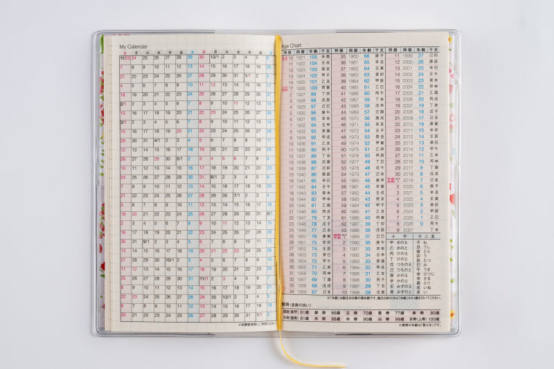 ラフィーネスリム 1 2026年版1月始まり手帳 156×91mm マンスリー・ブロック式 花柄