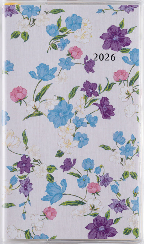ラフィーネスリム 3 2026年版1月始まり手帳 156×91mm マンスリー・ブロック式 花柄