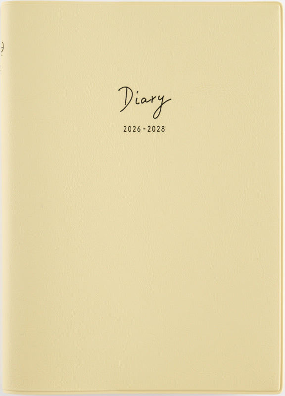 3年DIARY 2026年版1月始まり手帳 B6 連用・3年連用 クリームイエロー