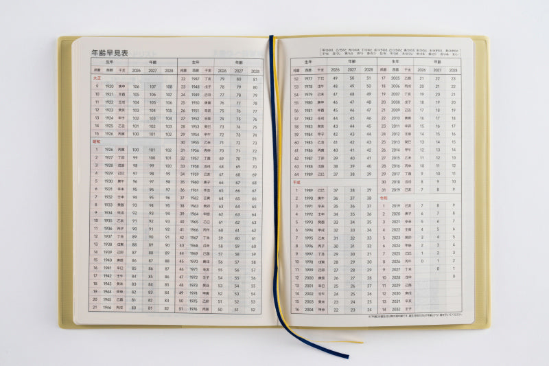 3年DIARY 2026年版1月始まり手帳 B6 連用・3年連用 クリームイエロー