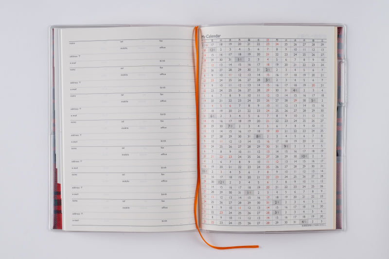 クレールインデックス 1 2026年版1月始まり手帳 B6 マンスリー・ブロック式 チェック