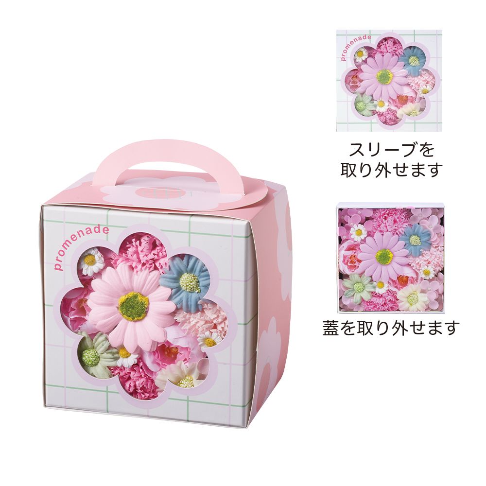GREEN HOUSE フラワーグリッドソープフラワー スリーブ付 ピンク