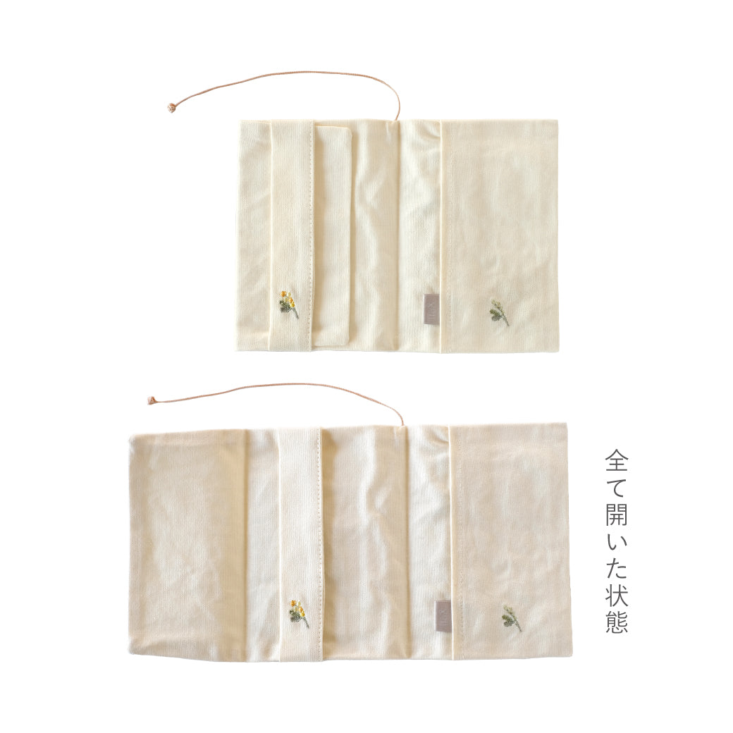 ito&/花咲く刺繍の文具 ブックカバー ミモザ