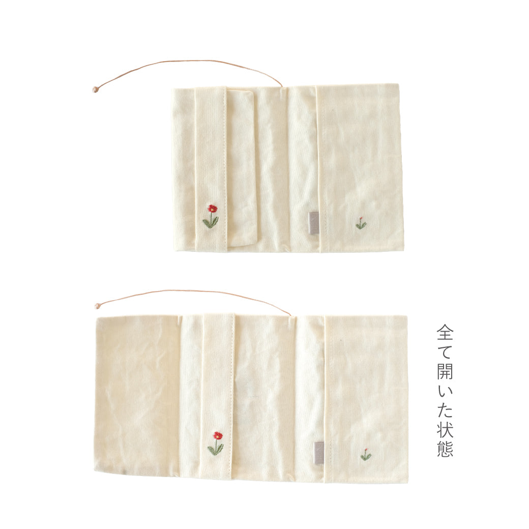ito&/花咲く刺繍の文具 ブックカバー はなもよう