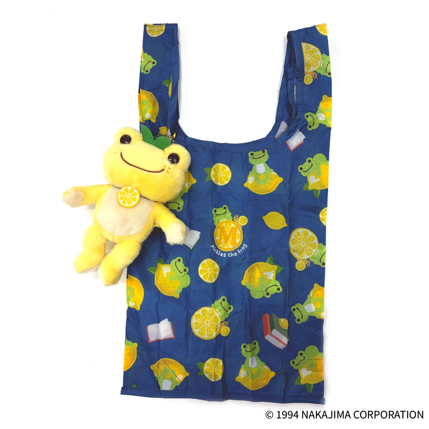 本屋さんのかえるのピクルス ぬいぐるみエコバッグ