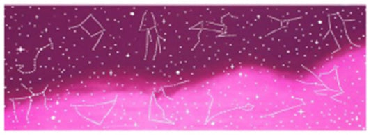 かまわぬ×丸善 オリジナル手拭 十二星座桃色