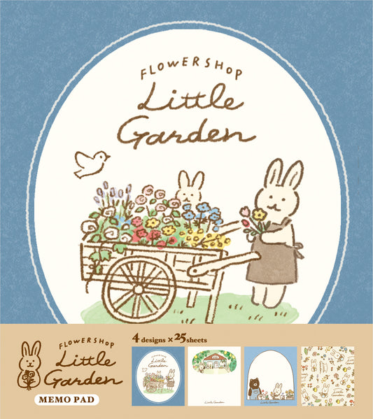 檸檬書店 フラワーショップリトルガーデン メモパッド ブルー