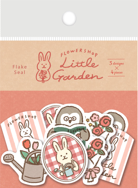檸檬書店 フラワーショップリトルガーデン 和紙フレークシール ピンク