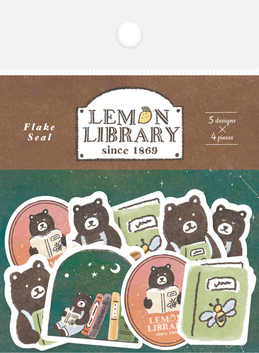 檸檬書店 レモンライブラリー 和風フレークシール くま