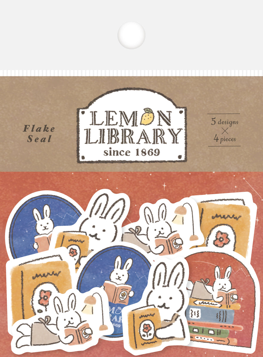 檸檬書店 レモンライブラリー 和和風フレークシール うさぎ