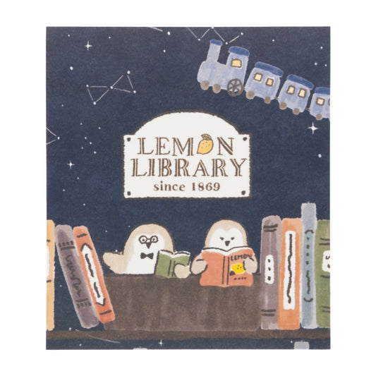 檸檬書店 レモンライブラリー メモパッド　ふくろう館長