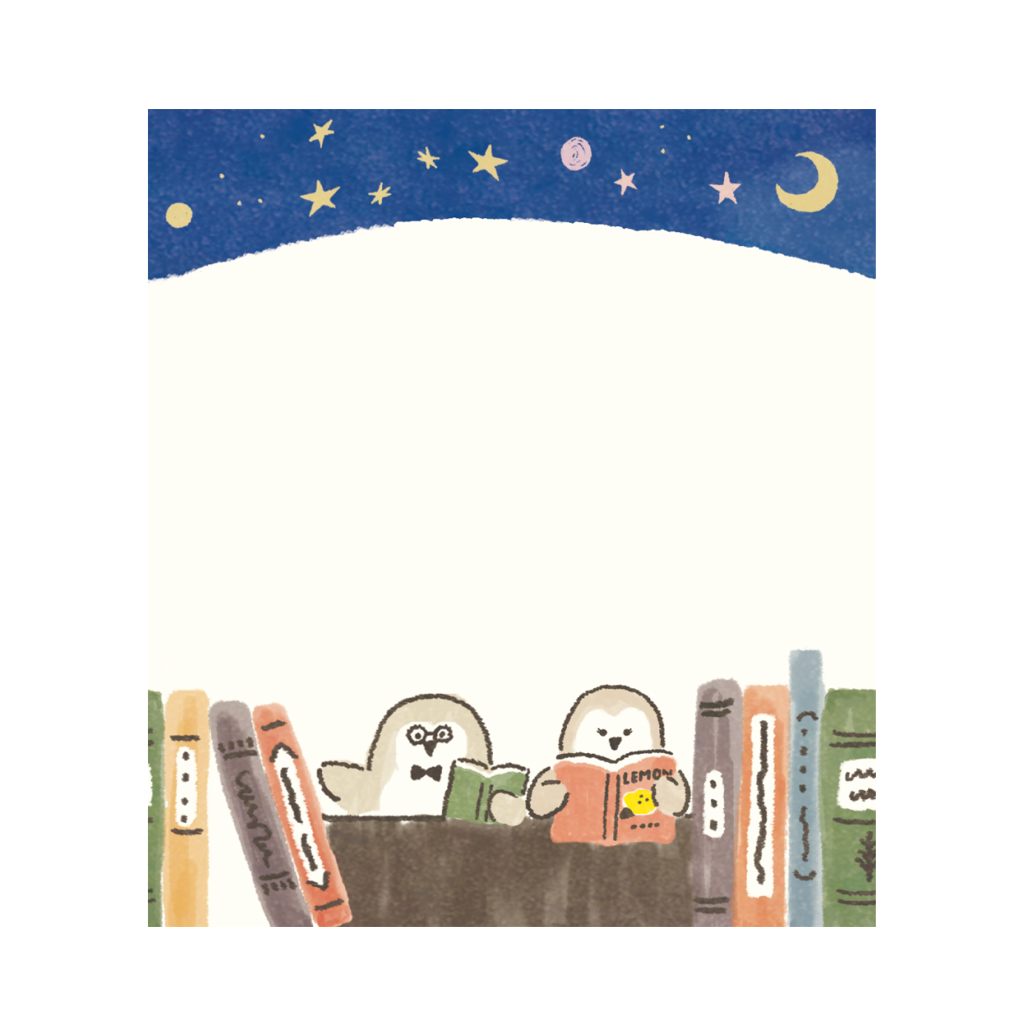 檸檬書店 レモンライブラリー メモパッド　ふくろう館長