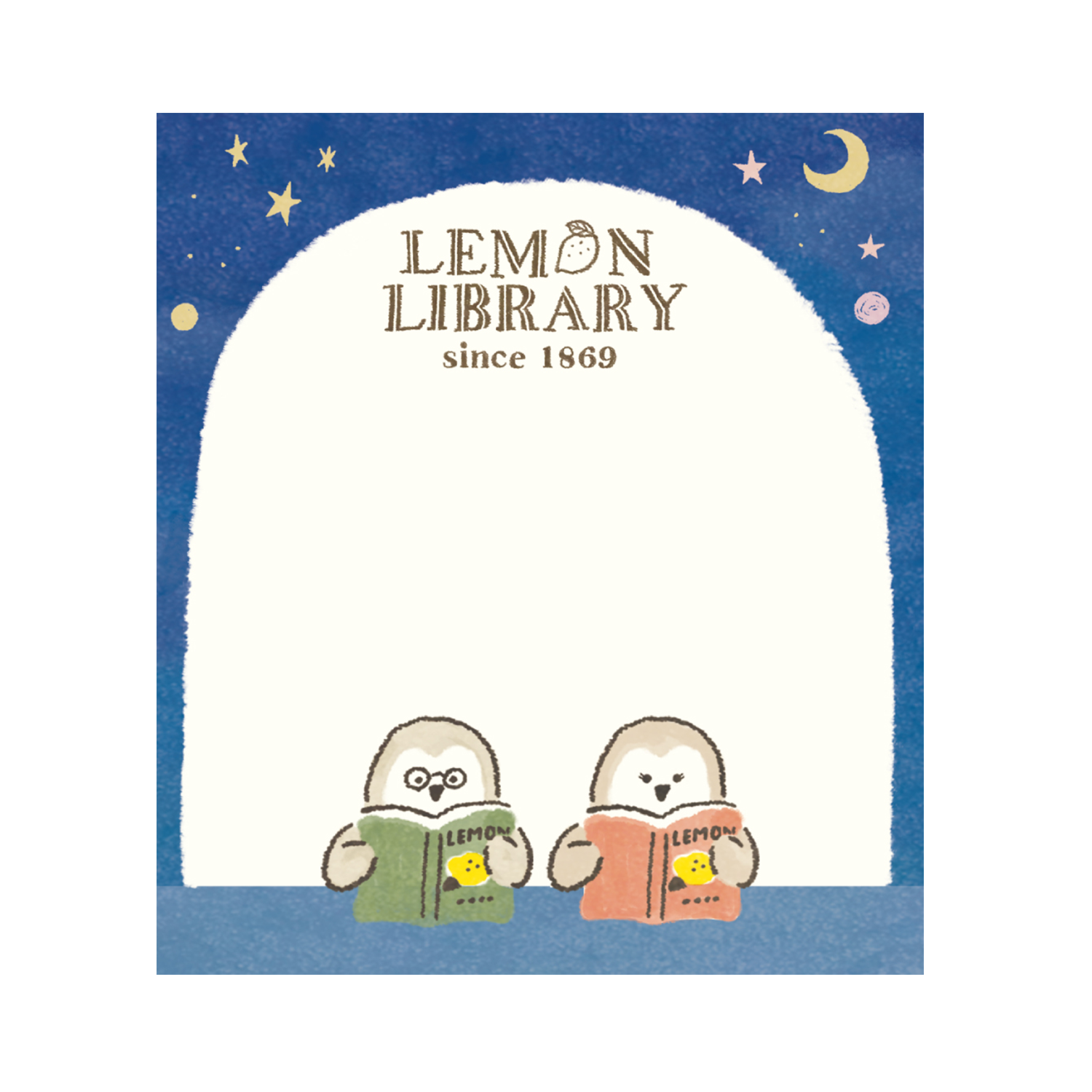 檸檬書店 レモンライブラリー メモパッド　ふくろう館長