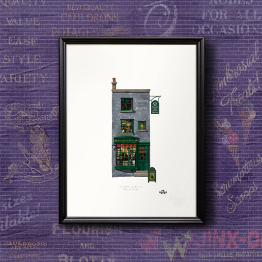 【Minalima】アートプリント(フローリシュ・アンド・ブロッツ書店)【Diagon Alley】