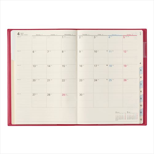 NOLTY(ノルティ) アクセス A5-2 週間メモ レッド 2026年1月始まり手帳