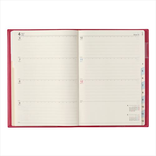 NOLTY(ノルティ) アクセス A5-2 週間メモ レッド 2026年1月始まり手帳