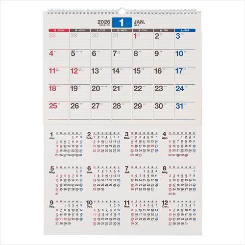 NOLTY(ノルティ) カレンダー壁掛 A2(縦) 2026年1月始まりカレンダー
