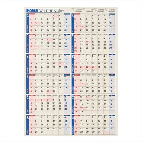 NOLTY(ノルティ) カレンダー壁掛 A2(縦) 2026年1月始まりカレンダー