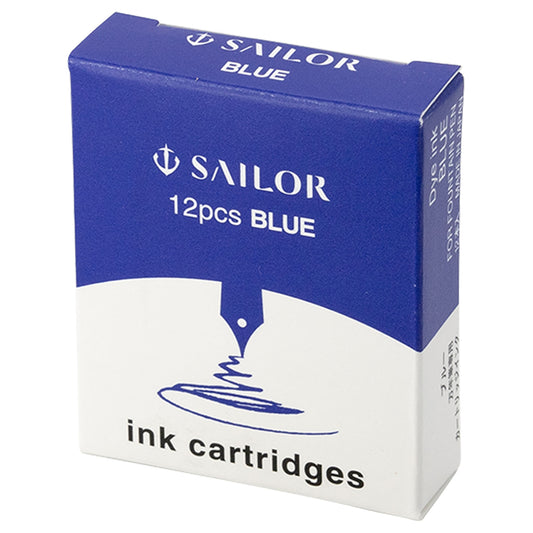 万年筆用カートリッジインク 染料 12本入 ブルー 万年筆用インク 12本入り ブルー