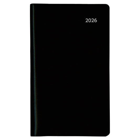 アポイント 文字大 2026年版ダイアリー 手帳サイズ 1ヶ月横罫 48ページ ブラック