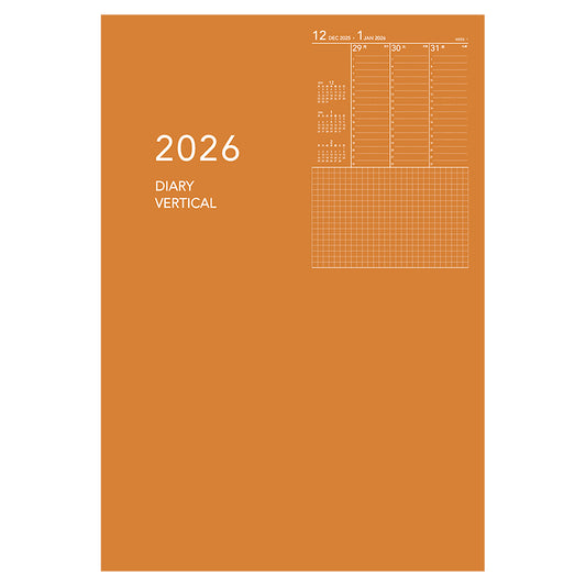 アポイント ノートタイプ 2026年版ダイアリー B6 1週間バーチカル 112ページ オレンジ