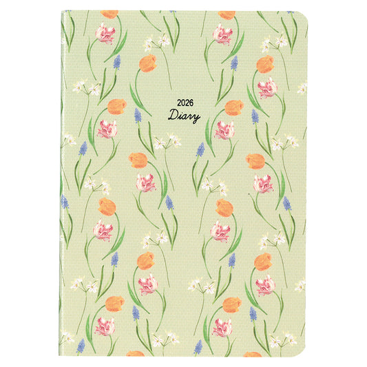 ハンディピック MILL Monthly FLEURS 2026年版ダイアリー A6 1ヶ月ブロック 48ページ グリーン